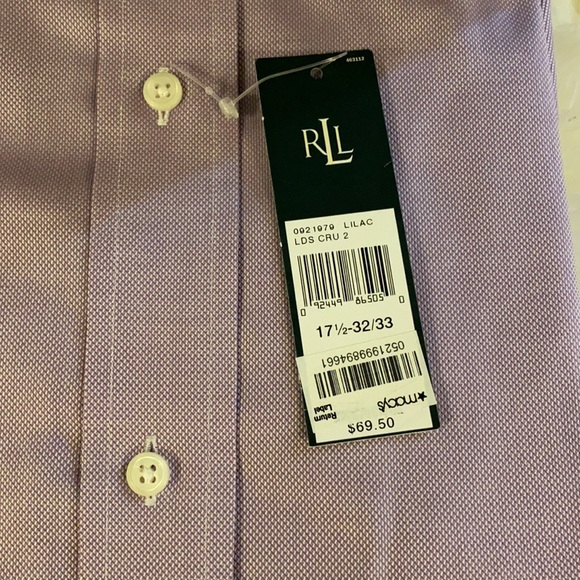 New Ralph Lauren 17 1/2 32/33 dress shirt color lilac - Picture 5 of 5